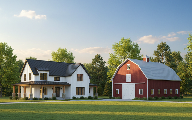 House & Barn — 3D Rendering